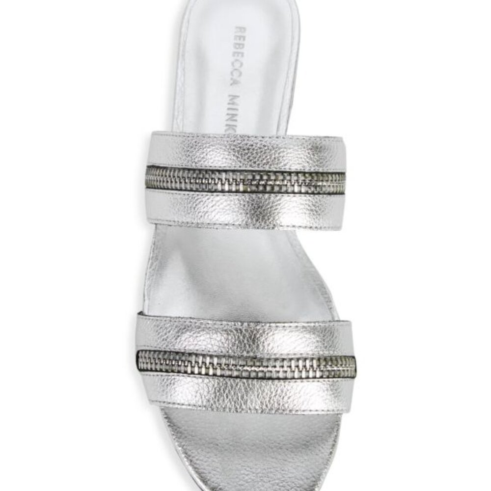 Rebecca Minkoff Marciann Silver Leather Sandals